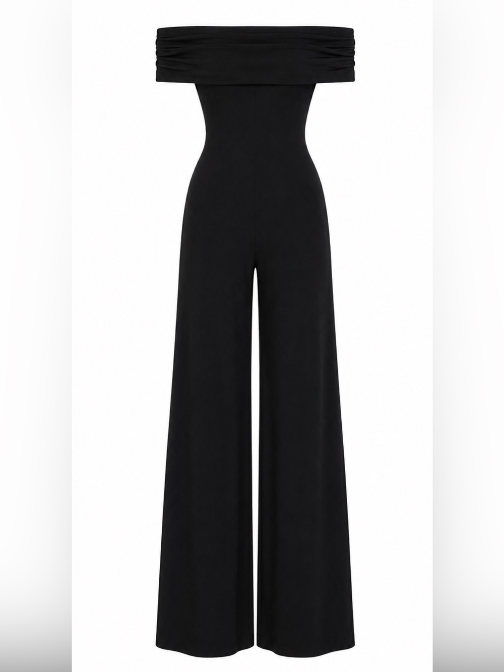 NAKED WARDROBE XS Black Wide-Leg Jumpsuit Pants